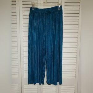 Teal Pleated Wide-Leg Ankle Pants. Super Soft.Size Large